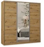 Masseno Schwebet&uuml;renschrank PINA 180 cm Kleiderschrank mit Spiegel 3 T&uuml;ren...