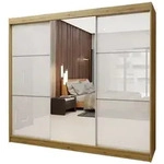 Masseno Schwebet&uuml;renschrank VITALE 240 cm Kleiderschrank mit Spiegel 3 T&uuml;ren...