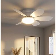 EGLO Deckenventilator, LED Deckenventilator Ventilator wei&szlig; Fernbedienung Timer