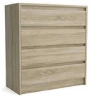 Masseno Kommode ASTORRE 75 cm Sideboard mit 4 Schubladen Eiche Sonoma