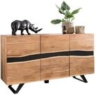 Wohnling Sideboard WL5.194 Massivholz Akazie 150 cm Anrichte Highboard Kommode