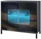 Vladon Kommode Gr&ouml;mitz V3 (Moderner K&uuml;chenschrank, mit 2 gro&szlig;en Glast&uuml;ren...