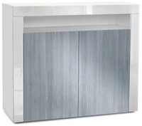 Vladon Kommode Valencia (Sideboard, mit 2 T&uuml;ren und 1 offenem Fach), Wei&szlig;