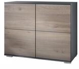 Vladon Kommode Rova V3 (Moderner K&uuml;chenschrank, mit 4 Push-to-Open T&uuml;ren),