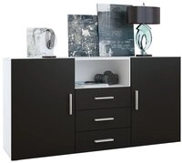 Vladon Sideboard Skadu (Kommode, mit 2 T&uuml;ren, 3 Schubladen und 1 offenem Fach),