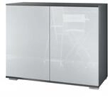 Vladon Kommode Skadu V3 (Moderner K&uuml;chenschrank, mit 2 gro&szlig;en T&uuml;ren), Anthrazit