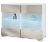 Vladon Kommode Bari V3 (Moderner K&uuml;chenschrank, mit 2 gro&szlig;en Glast&uuml;ren inkl. RGB