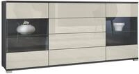 Vladon Sideboard Bari V2 (Kommode mit 2 T&uuml;ren, 4 Schubladen und 2 flexible