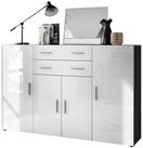 Vladon Highboard Aron (Anrichte, mit 4 T&uuml;ren und 2 Schubladen), Anthrazit...
