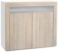 Vladon Kommode Valencia (Sideboard, mit 2 T&uuml;ren und 1 offenem Fach), Wei&szlig;