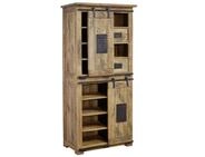 Massivmoebel24 Dreh-/Schwebet&uuml;renschrank RAILWAY (Mango 80x45x175 natur...