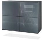 Vladon Kommode Rova V3 (Moderner K&uuml;chenschrank, mit 4 Push-to-Open T&uuml;ren),