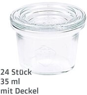 Contacto Einmachglas Weck Sturzglas 35 ml mit Deckel RR40 / 24er Pack