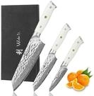 Wakoli Messer-Set Perle Blanche Damast 3-tlg.K&uuml;chenmesserset G10 Griffe in
