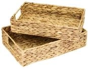 HMF Dekotablett Deko Tablett, Serviertablett geflochten aus Wasserhyazinthe...