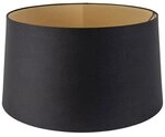 Qazqa Lampenschirm Rond schuin katoen, QAZQA Lampenschirm, Schwarz, Textil,...
