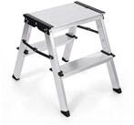 Sekey Trittleiter Alu Klapptritt 2 stufen/3 stufen, Doppelleiter bis 150kg belastbar,