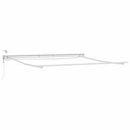 vidaXL Markise Markisenrahmen mit LED-Lichtleisten Wei&szlig; 400 x 350 cm Aluminium