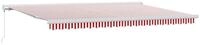 vidaXL Markise Ausziehbare Markise Rot und Wei&szlig; 500 x 300 cm (1-St)