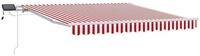 vidaXL Markise Ausziehbare Markise Rot und Wei&szlig; 350 x 250 cm (1-St)