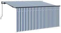 vidaXL Markise Einziehbare Markise Blau und Wei&szlig; 300 x 200 cm (1-St)