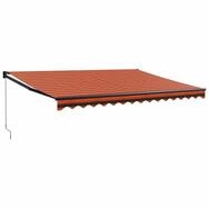 vidaXL Markise Sonnenschutz Einziehbar Orange und Braun 4,5x3 m Stoff und...