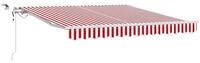 vidaXL Markise Ausziehbare Markise Rot und Wei&szlig; 350 x 250 cm Polyester (1-St)
