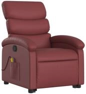 vidaXL Sessel Massagesessel mit Aufstehhilfe Weinrot Kunstleder (1-St)