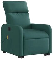 vidaXL Sessel Massagesessel mit Aufstehhilfe Dunkelgr&uuml;n Stoff (1-St)