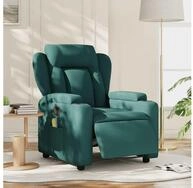 vidaXL Massagesessel, Massagesessel Elektrisch Dunkelgr&uuml;n Stoff