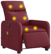 vidaXL Sessel Massagesessel Elektrisch Weinrot Stoff (1-St)