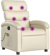 vidaXL Sessel Massagesessel mit Relaxfunktion, Kunstleder, Creme (1-St)