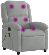 vidaXL Sessel Massage-Relaxsessel, hellgrauer Samt (1-St)