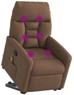 vidaXL Sessel Massagesessel mit Aufstehhilfe Braun Stoff (1-St)