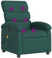 vidaXL Sessel Massage-Relaxsessel, dunkelgr&uuml;ner Stoff (1-St)