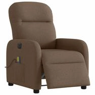 vidaXL Sessel Massagesessel Elektrisch Braun Stoff (1-St)