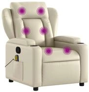 vidaXL Sessel Massagesessel mit Relaxfunktion, Kunstleder, Creme (1-St)