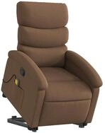 vidaXL Sessel Massagesessel mit Aufstehhilfe Braun Stoff (1-St)