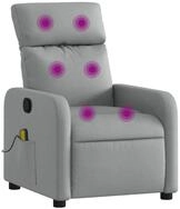vidaXL Massagesessel, Relaxsessel Hellgrau Stoff