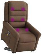 vidaXL Sessel Massagesessel mit Aufstehhilfe Braun Stoff (1-St)