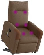 vidaXL Sessel Massagesessel mit Aufstehhilfe Braun Stoff (1-St)