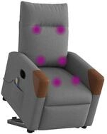 vidaXL Sessel Elektrischer Massagesessel mit Aufstehhilfe Dunkelgrau Stoff...
