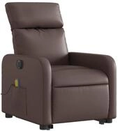 vidaXL Sessel Massagesessel mit Aufstehhilfe Elektrisch Braun Kunstleder (1-St)
