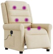 vidaXL Sessel Massagesessel Elektrisch Creme Stoff (1-St)