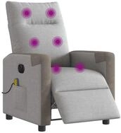 vidaXL Sessel Massagesessel Elektrisch Wolkengrau Stoff (1-St)