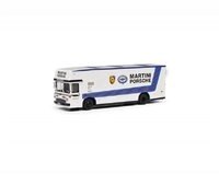 Schuco Modellbausatz MB Renntransp. Porsche Martini Wei&szlig; / 1:64, Ma&szlig;stab 1:64