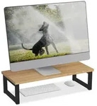 relaxdays Monitorst&auml;nder im Industrial Desig, (1-tlg., XL) braun|schwarz 55 cm...