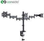 conecto Monitor-Halterung Schreibtischhalterung f&uuml;r 3 Monitore, (bis 27 Zoll,