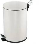 PROREGAL&reg; M&uuml;lleimer Runder Tretabfallsammler, Kunststoff-Inneneimer, 3L, Wei&szlig;