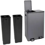 SVITA M&uuml;lltrennsystem, M&uuml;lleimer, 60L, Softclose-Deckel, Pedal, Grau grau 60...